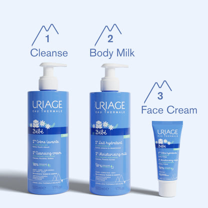 URIAGE Bébé - 1st Moisturizing Cream with Organic Edelweiss & Shea Butter | Hydrates & Prevents Dryness, Fast-Absorbing, Non-sticky, 97% Ingredients of Natural Origin - 500 ml Uriage