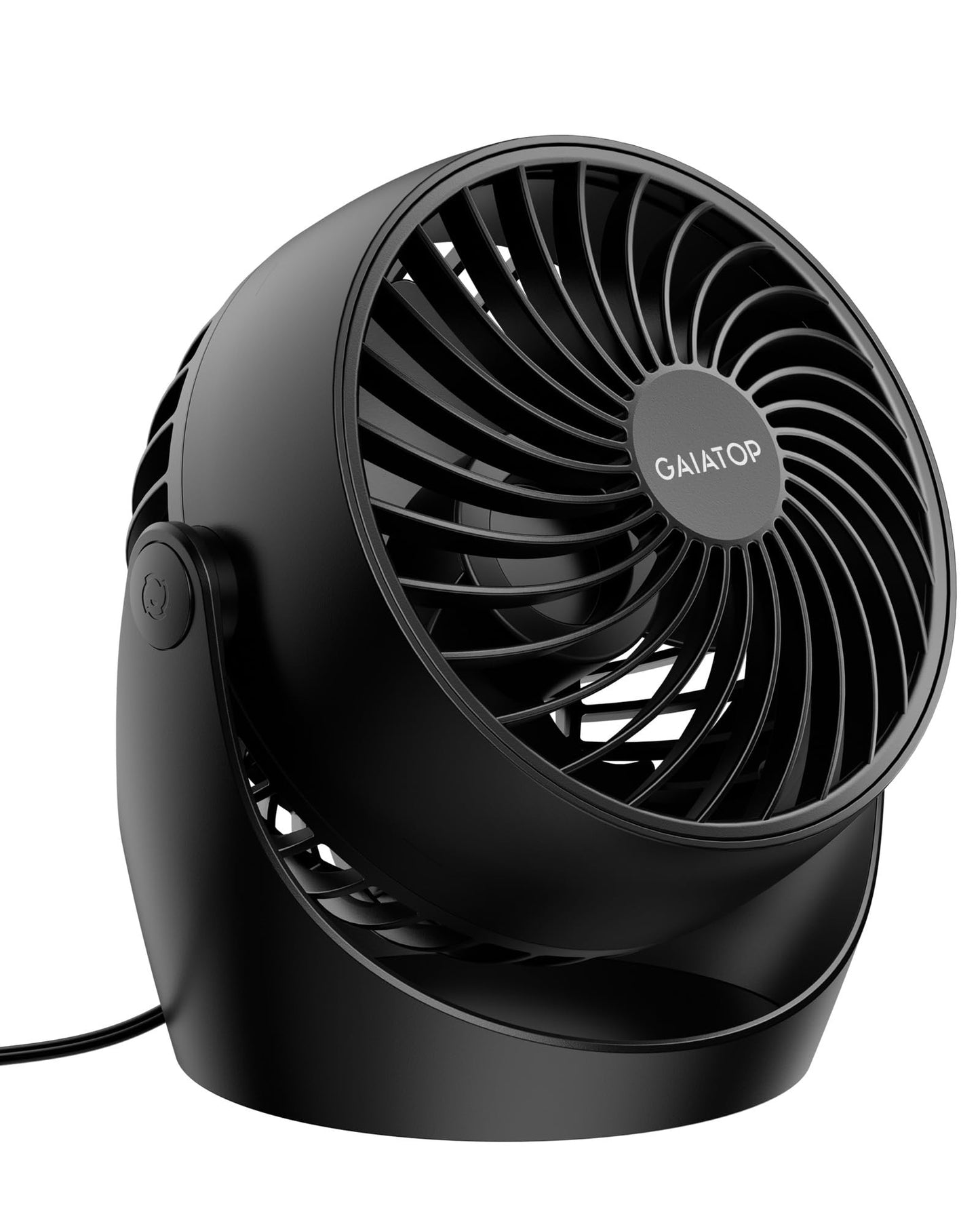 Gaiatop Desk Fan, 5-Inch Portable Electric Table Desktop Air Circulator Fans, Small but Powerful with 3 Speed 360° Adjustable Tilt for Cooling Home Dorm Office Bedroom Bathroom Kitchen，Black - Available at All In One Marketplace Canada