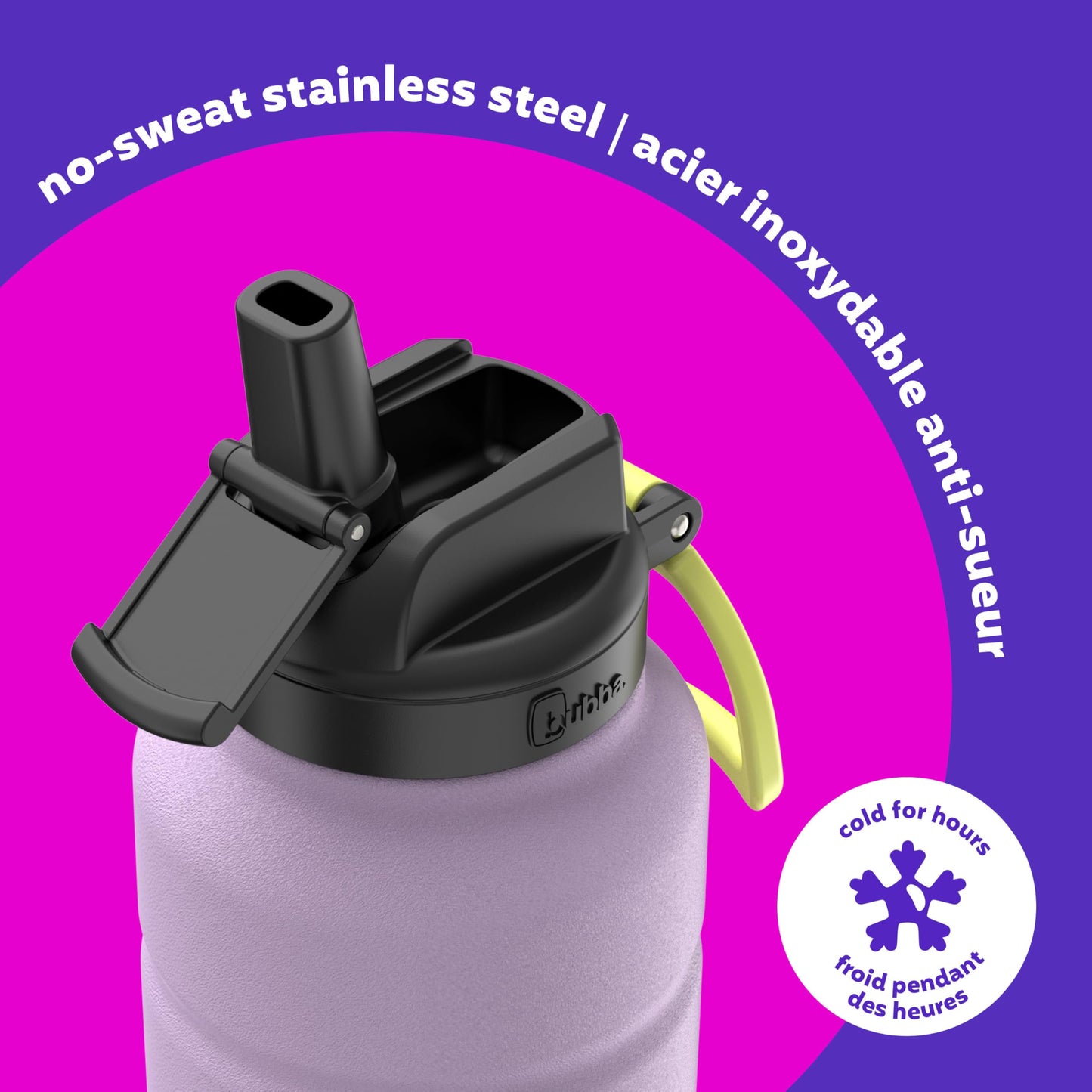 Bubba Trailblazer Stainless Steel Water Bottle with Straw Lid, Vacuum-Insulated, Lavender Frost, 40 oz (1.18 L) bubba
