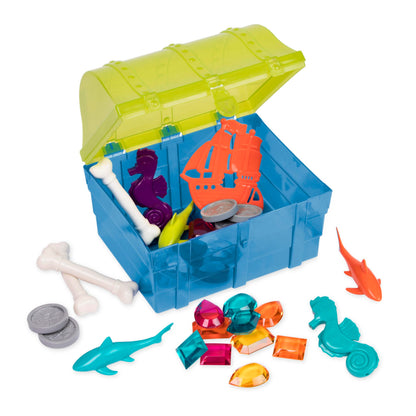 Battat Pirate Diving Set, Treasure Chest Pool Toy, 28 Pieces, Water & Sand Battat