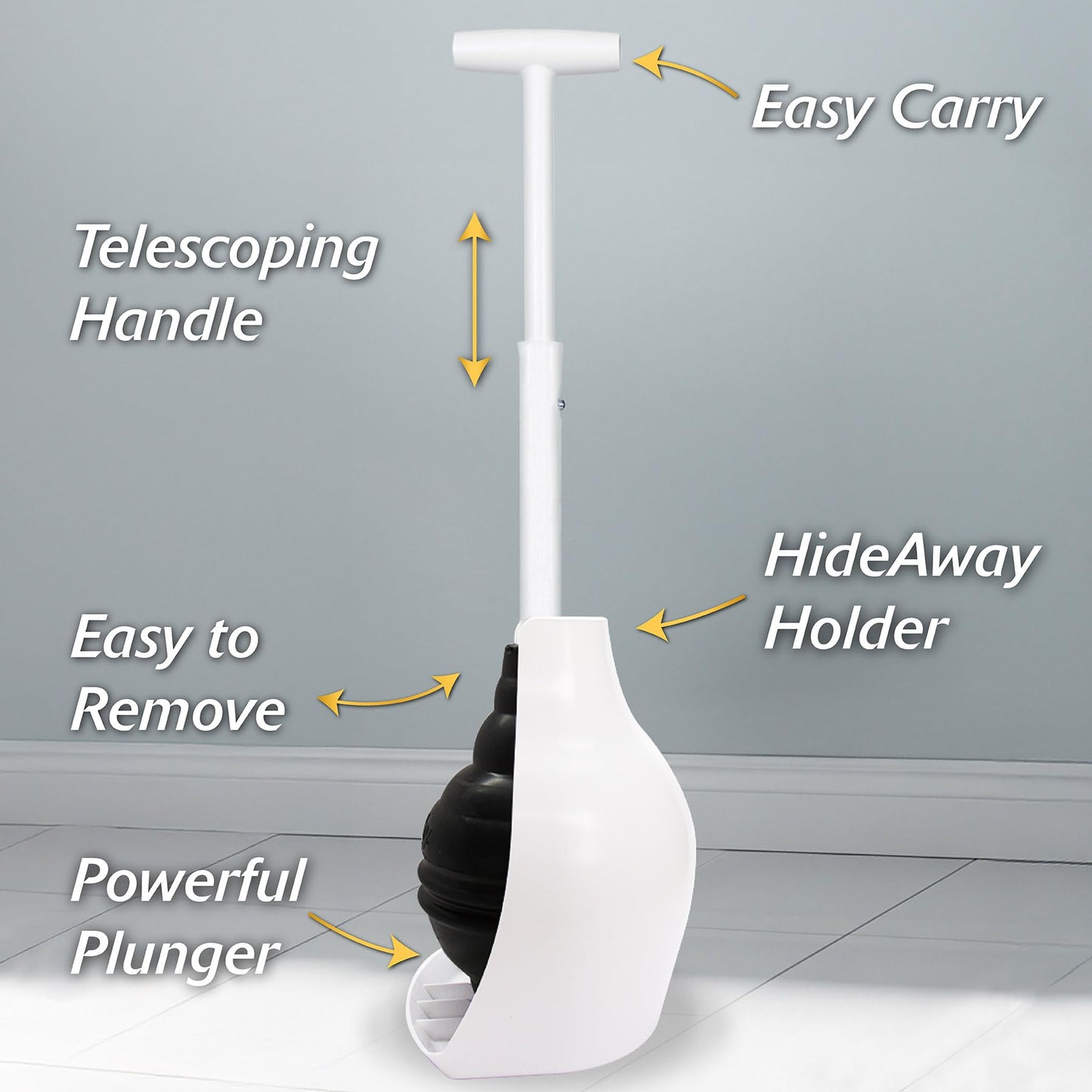 Korky BeehiveMAX Hideaway - Heavy Duty Toilet Plunger with Holder - Drip Free Carry - Seals All Bowl Shapes – Powerful Clog Removal, 97-5 🍁 All In One Marketplace Canada