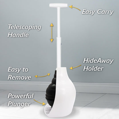 Korky BeehiveMAX Hideaway - Heavy Duty Toilet Plunger with Holder - Drip Free Carry - Seals All Bowl Shapes – Powerful Clog Removal, 97-5 🍁 All In One Marketplace Canada