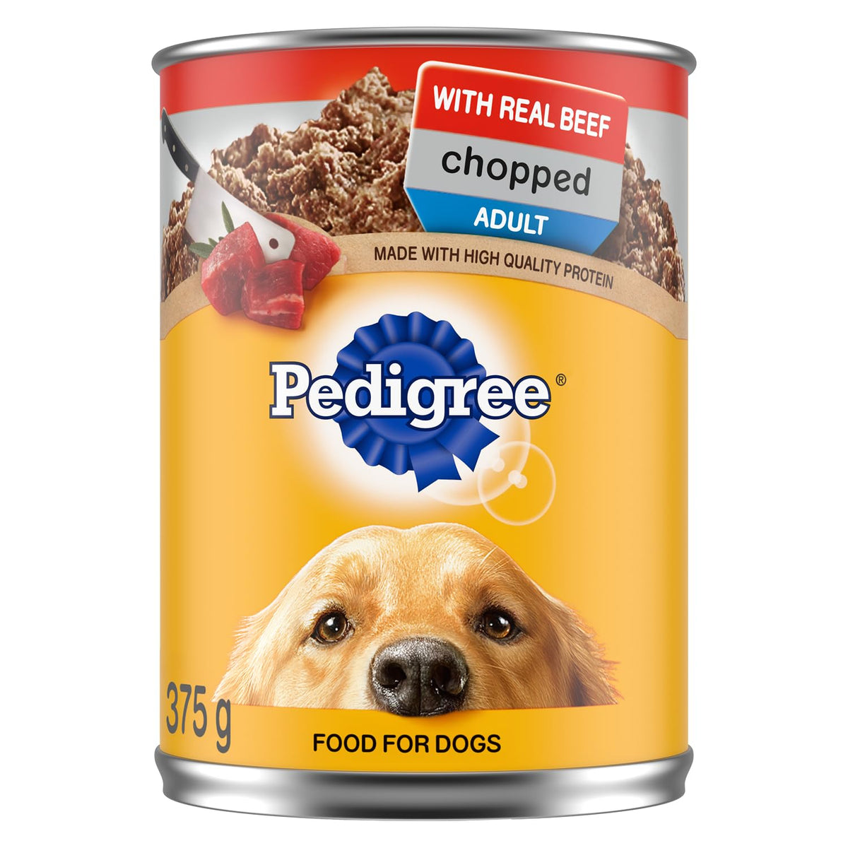 PEDIGREE Chopped Wet Dog Food Beef, 375g Can (12 Pack)