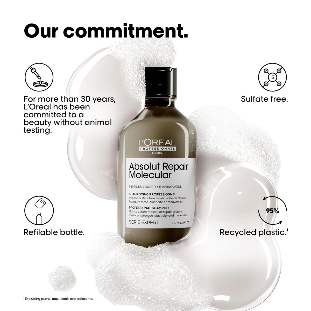 L'Oréal Professionnel Absolut Repair Molecular Shampoo, 500 mL