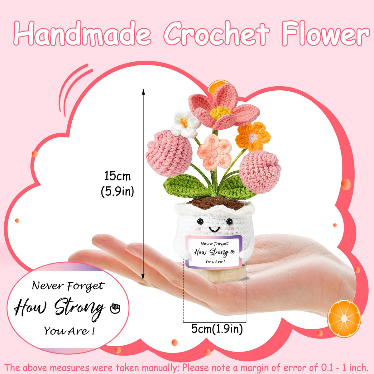 Inspirational Gifts for Women Friends Emotional Support Positive Crochet Flower Get Well Gift for Her Valentines Christmas Birthday Small Gifts for Women Colleague,Girlfriend Cute Room Home Decor 🍁 All In One Marketplace Canada