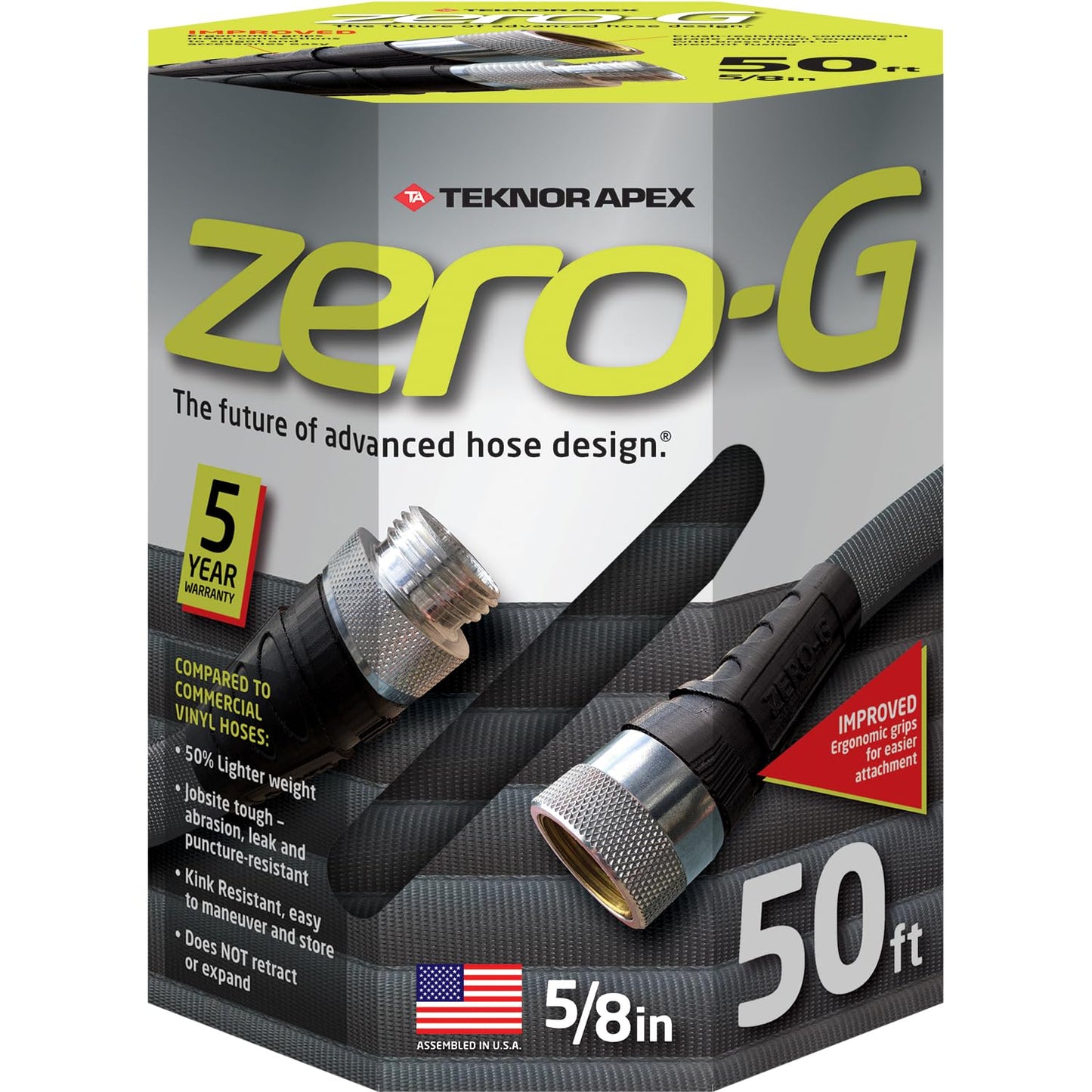 zero-G 4001-50 Lightweight, Ultra Flexible, Durable, Kink-Free Garden Hose, 5/8-Inch by 50-Feet TEKNOR APEX