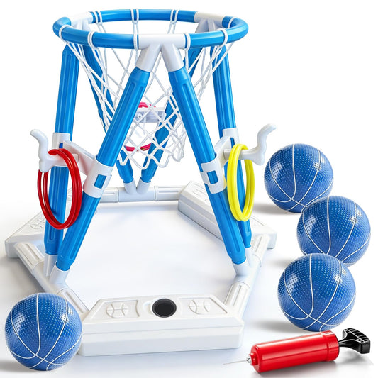 Pool Basketball Hoop Toys, Inflatable Water Basketball Game Pool, Pool Floaties Basketball Hoop Toy Outdoor Toys for Kids Boys Aged 4-18 and Adults (L) - Available at All In One Marketplace Canada