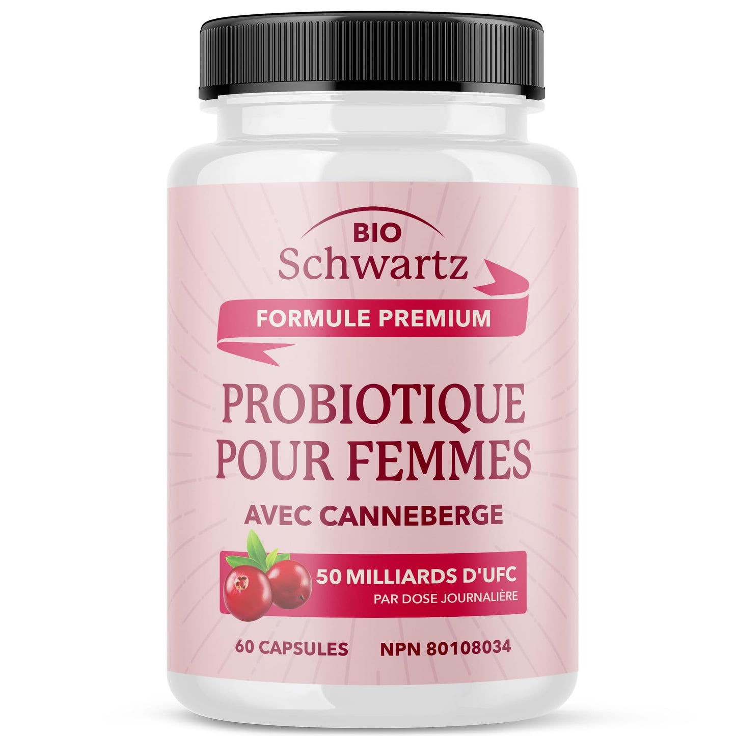 Womens Probiotic with Cranberry | 50 Billion CFU for Gut Health, Bloating Relief & Digestive Support | With Cranberry for Vaginal Health | Gut Health Supplements for Women | Made in Canada | 60 Ct.