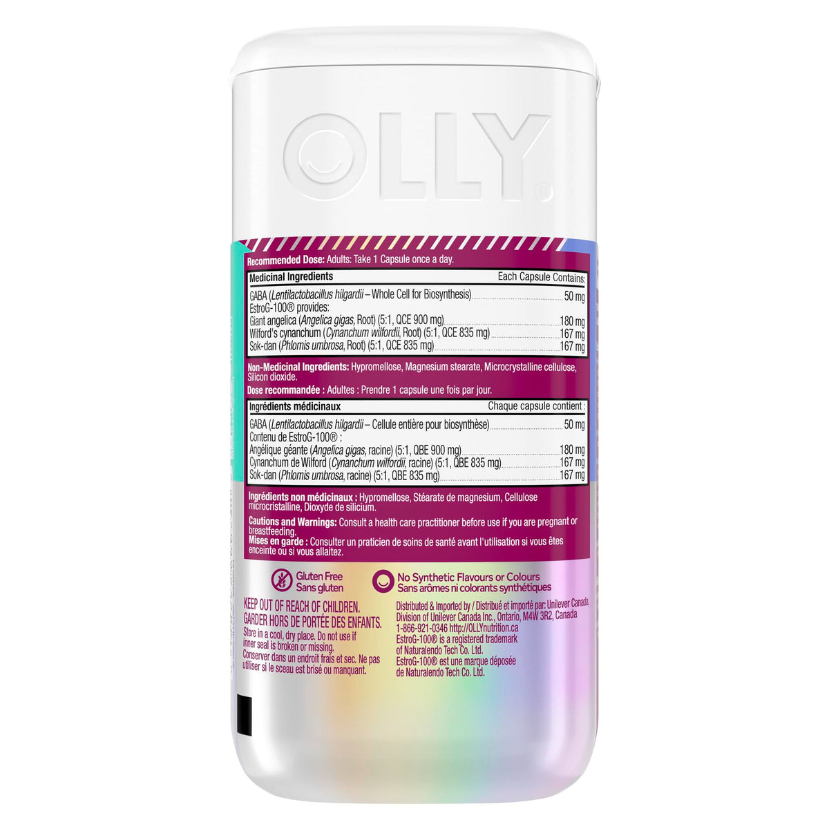OLLY Mellow Menopause Supplement with EstroG-100, 30 Capsules