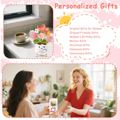 Inspirational Gifts for Women Friends Emotional Support Positive Crochet Flower Get Well Gift for Her Valentines Christmas Birthday Small Gifts for Women Colleague,Girlfriend Cute Room Home Decor 🍁 All In One Marketplace Canada
