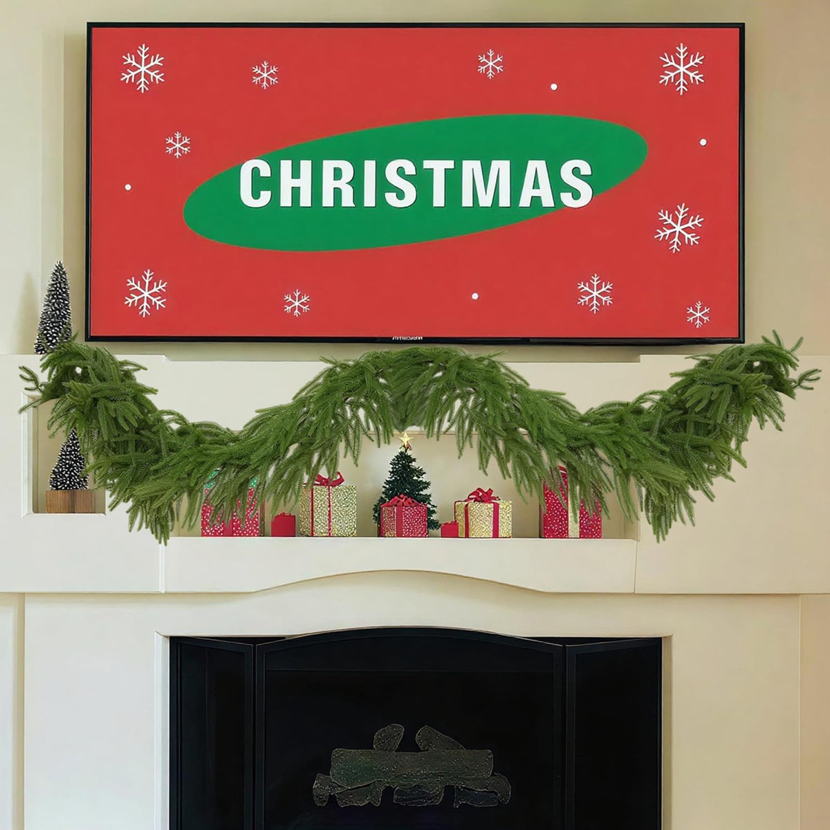 2 Pcs 6 FT Christmas Garland, Artificial Norfolk Pine Garland 🍁 All In One Marketplace Canada