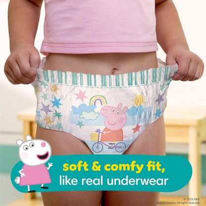 Pampers Easy Ups Girls & Boys Potty Training Pants, Size 5 (3T4T), Peppa Absorbent Training Underwear, Up to 100% Leakproof Day and Night, Hypoallergenic, 1 Pack (Count of 124) Pampers