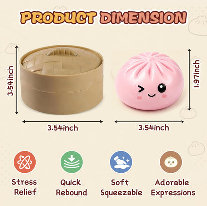 Dumpling Squishy 4 Pack, Glitter Dumpling Squishy Fidget Sensory Toys, Colorful Dumplings Squishies Stress Balls for Anxiety Relief, Bao Bun Squeeze for Kids Adults Presents 🍁 All In One Marketplace Canada