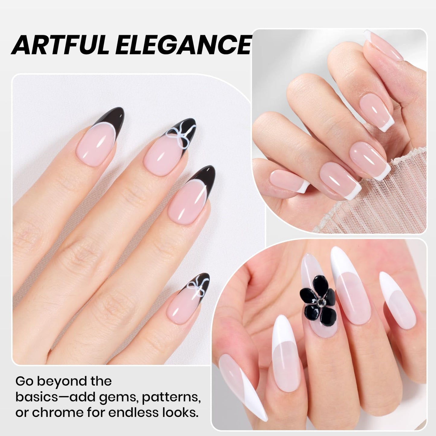 Beetles Gel Nail Polish Kit- 2 Pcs 15ml Black And White Gel Polish Black Gel Nail Polish Black Nail Polish Soak Off Led Gel Polish Nail Art Manicure Salon Diy at Home - Available at All In One Marketplace Canada
