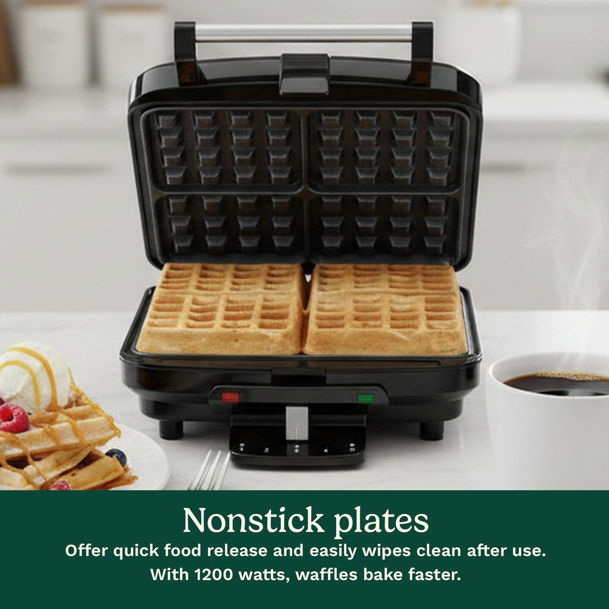 Cuisinart Belgian Waffle Maker, Stainless Steel, 4-Slice Square