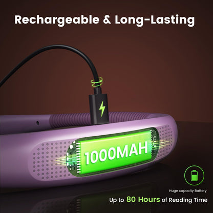 Glocusent Book Light, 80-Hr Rechargeable Reading Light, Bendable Neck Light 🍁 All In One Marketplace Canada