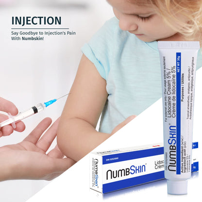 Numbskin Tattoo Numbing Cream | 5% Lidocaine Topical Anesthetic Cream | Maximum Strength Fastest Acting Pain Relieving Cream with Vitamin E, 30g (1 Tube) - Available at All In One Marketplace Canada