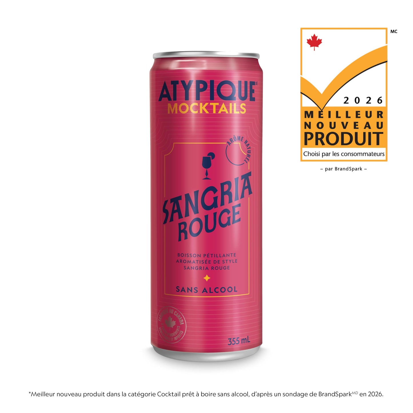 ATYPIQUE Mocktails Non-Alcoholic Cocktail, Red Sangria, 355 mL, 12-Count 🍁 All In One Marketplace Canada