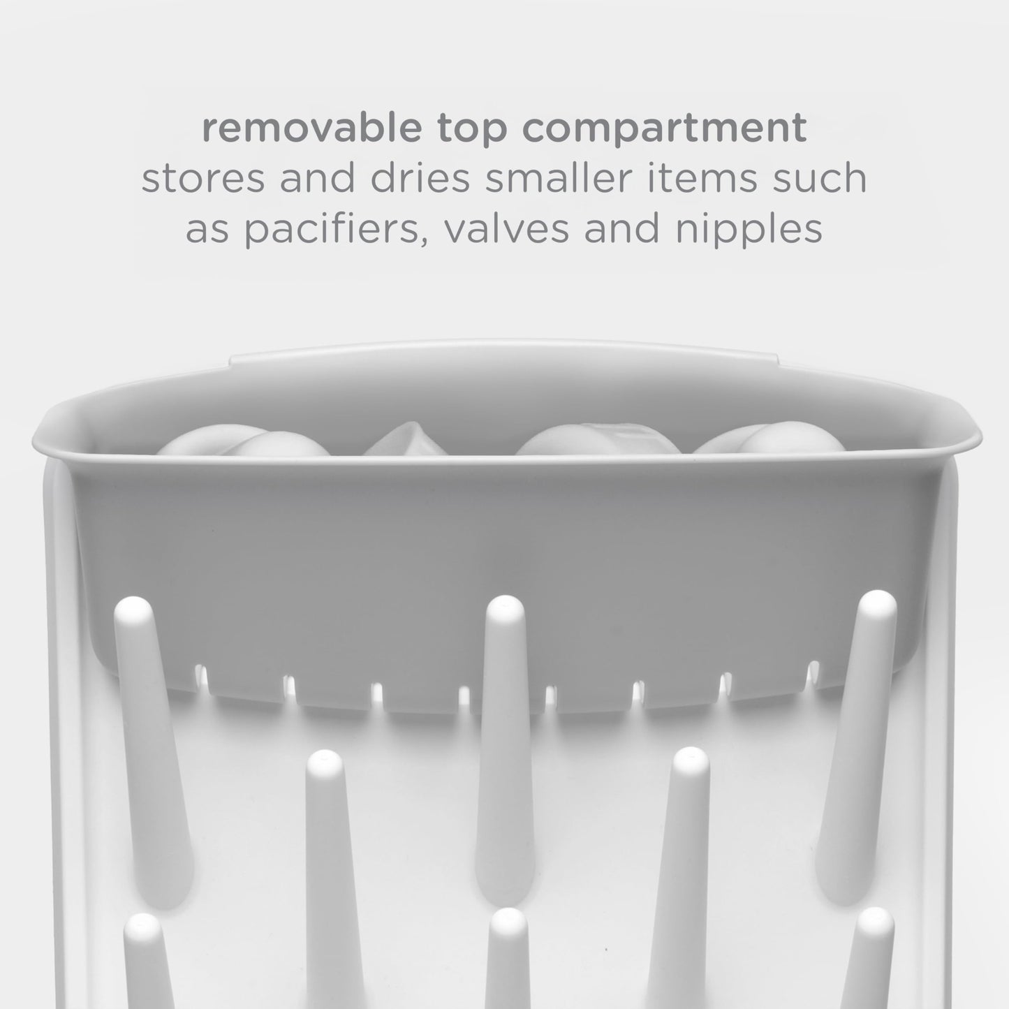 Ubbi Vertical Baby Bottle Drying Rack, Countertop Drying Rack Baby Accessory, Grey Ubbi