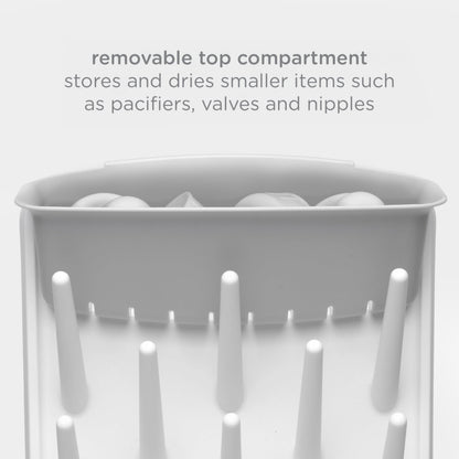 Ubbi Vertical Baby Bottle Drying Rack, Countertop Drying Rack Baby Accessory, Grey Ubbi