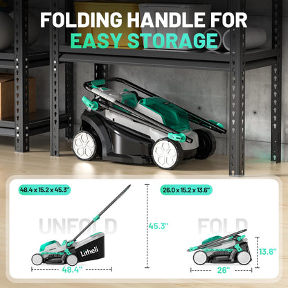 Litheli Cordless Lawn Mower 13 Inch, 5 Heights, 20V Battery Lawnmower for Garden, Yard and Farm, with Brushless Motor, 4.0Ah Battery & Charger Included 🍁 All In One Marketplace Canada