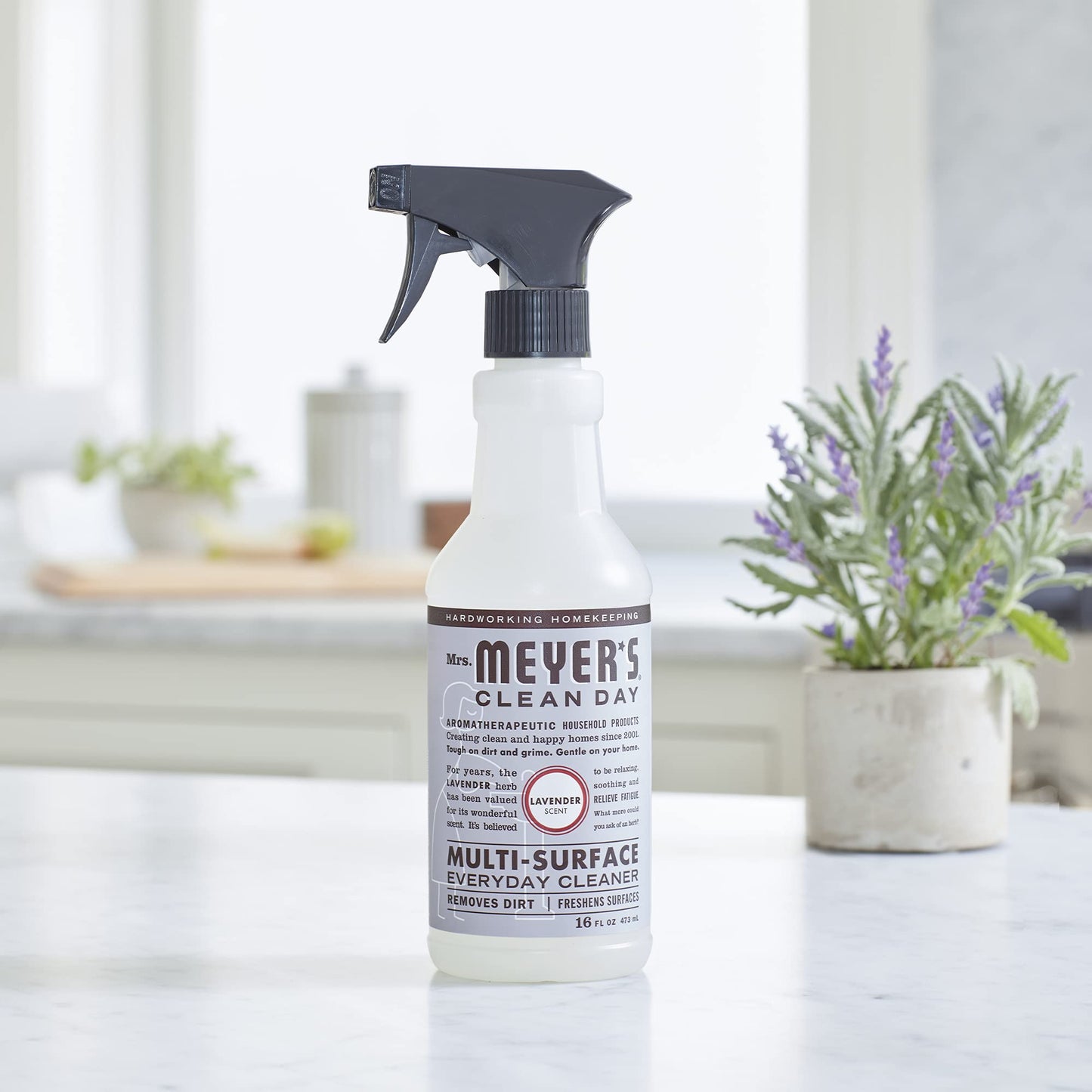 Mrs. Meyer's Clean Day Multi-Surface Cleaner Spray, All-Purpose Cleaner Solution for Home & Kitchen, Lavender Scent, 473 ml Spray Bottles, 4 Pack MRS. MEYER'S