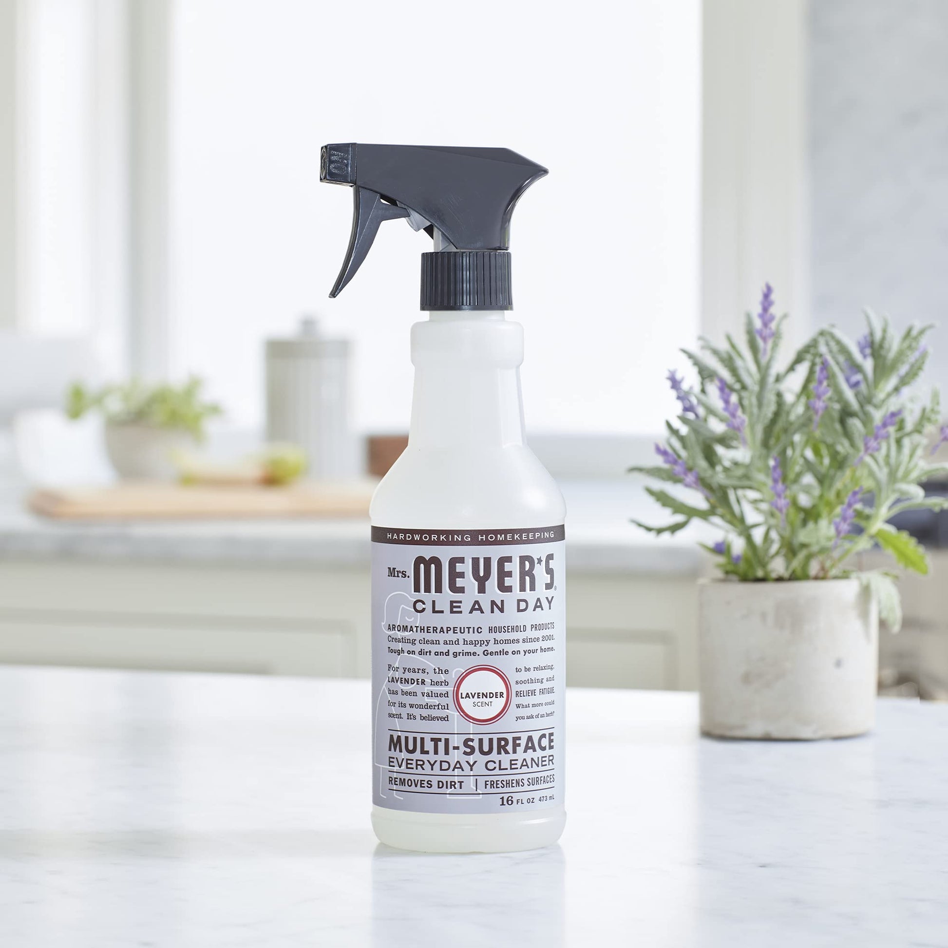 Mrs. Meyer's Clean Day Multi-Surface Cleaner Spray, All-Purpose Cleaner Solution for Home & Kitchen, Lavender Scent, 473 ml Spray Bottles, 4 Pack MRS. MEYER'S