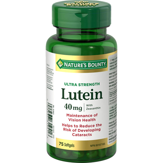 NATURE'S BOUNTY Lutein, Ultra Strength, Support For Conditions Like Cataracts & Macular Degeneration, 53 g - Available at All In One Marketplace Canada