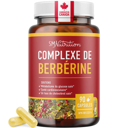 Berberine HCL Supplement | 1000mg | High Potency | Support Glucose Metabolism & Cardiovascular Health | 500mg Per Capsule | With Bitter Melon | Non-GMO, Third-Party Tested | 90 Ct. (45-Day Supply) - Available at All In One Marketplace Canada