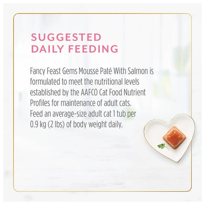 Fancy Feast Gems Wet Cat Food, Mousse Pâté with Salmon 57g (2 Pack x 8)