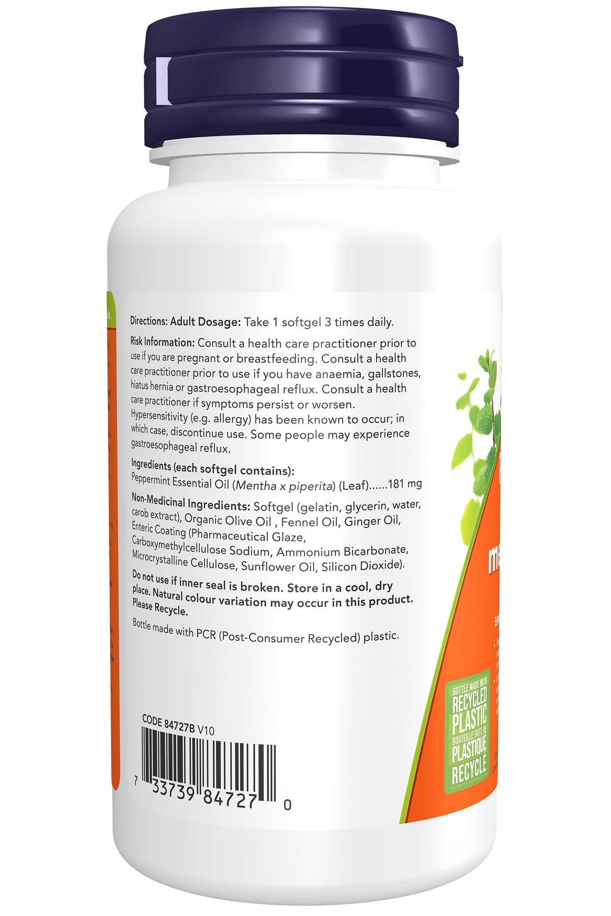 NOW Supplements, Peppermint Gels with Ginger & Fennel Oils, Enteric Coated, Digestive Support*, 90 Softgels 🍁 All In One Marketplace Canada