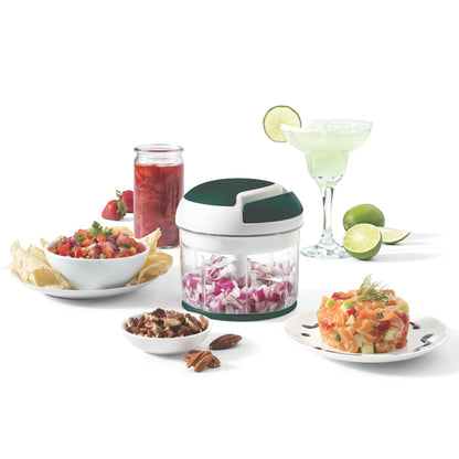 Starfrit Pull Chopper, Multi Purpose Manual Food Processor, 3 Blade System for a Faster Cut, From Large Chunks to Purée, Self-Retracting Cord, Fruits, Vegetables, Meats and Crushes Ice - Available at All In One Marketplace Canada