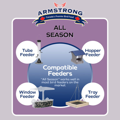 Armstrong All Season Blend, Premium Wild Bird Seed Mix, 4KG (8.8LB) Bag - Available at All In One Marketplace Canada