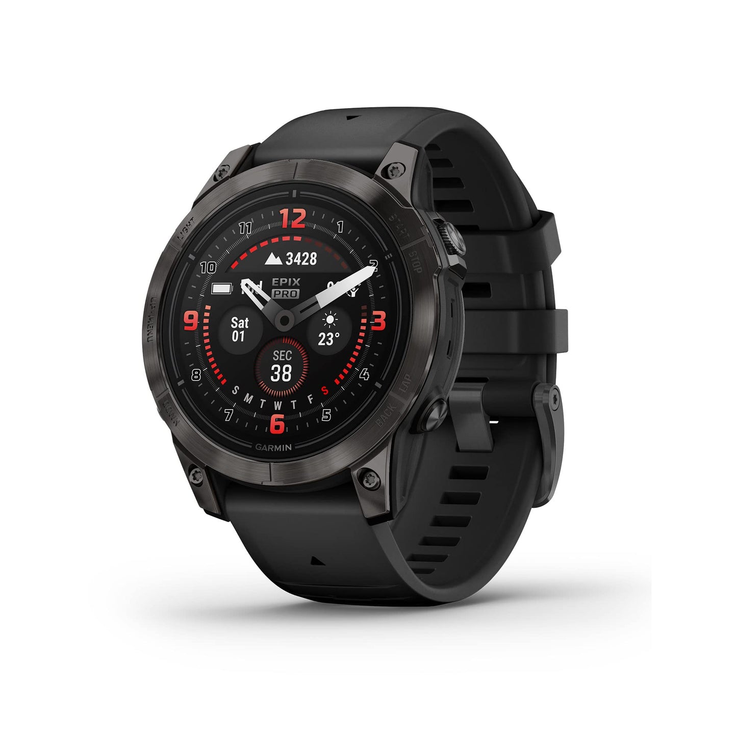 Garmin epix Pro (Gen 2) Sapphire Edition, 47mm, High Performance Smartwatch, Advanced Training Technology, Built-in Flashlight, Black Garmin