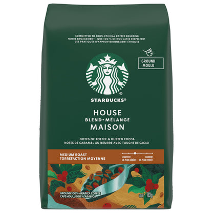 STARBUCKS House Blend Roast Ground Coffee, Medium Roast, Smooth And Balanced, Made With 100 Percent Arabica Beans, For Use With Drip Coffee Makers, Pour-overs, And French Presses, 793 g - Available at All In One Marketplace Canada