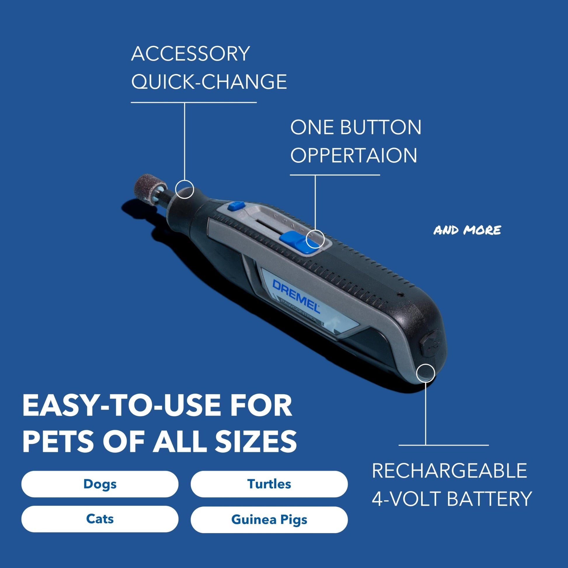 Dremel PawControl Dog Nail Grinder and Trimmer- Safe & Humane Pet Grooming Tool Kit- Cordless & Rechargeable Claw Grooming Kit for Dogs, Cats, and Small Animals 7760-PGK Dremel