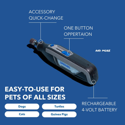 Dremel PawControl Dog Nail Grinder and Trimmer- Safe & Humane Pet Grooming Tool Kit- Cordless & Rechargeable Claw Grooming Kit for Dogs, Cats, and Small Animals 7760-PGK Dremel