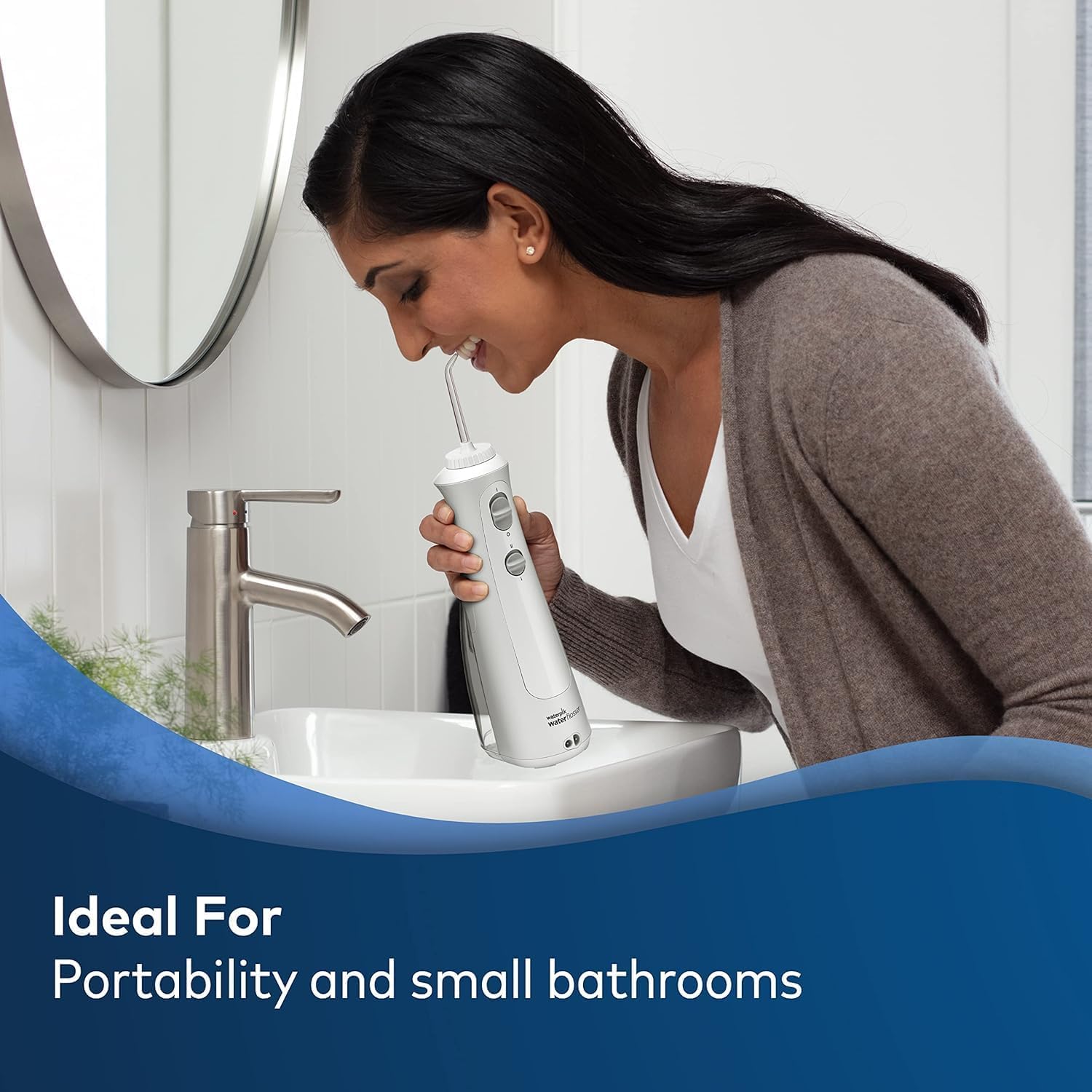 Waterpik Cordless Pearl Rechargeable Portable Water Flosser for Teeth, Gums, Braces Care and Travel with 4 Flossing Tips - CDA Validated, WF-13 White, Packaging May Vary - Available at All In One Marketplace Canada
