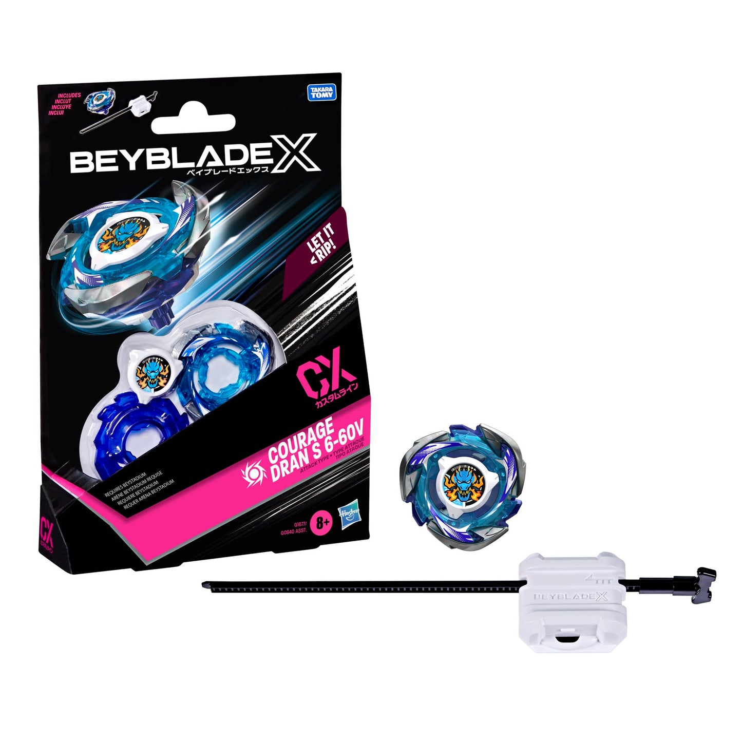 Beyblade X Courage Dran S 6-60V CX Starter Pack Set, Attack Type Top and Launcher; Authentic Takara Tomy Battle Tops Games, Toys for Boys and Girls 8+ - Available at All In One Marketplace Canada