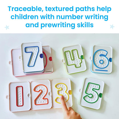 hand2mind Sensory Number Trays, Learning Numbers for Kids, Fine Motor Activities, Counting Toys for Sensory Seeking Kids, Texture Toys, Pre-Writing Skills for Toddlers, Montessori Math Materials