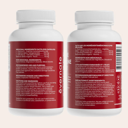 ALL-IN-ONE Nitric Oxide Complex – L-Arginine 590 mg with L-Citrulline 266 mg & Beetroot (Per Serving: 2 Capsules) – 3-in-1 Nitric Oxide, Circulation & Energy Support – 180 Vegan Capsules – Made in Canada - Available at All In One Marketplace Canada