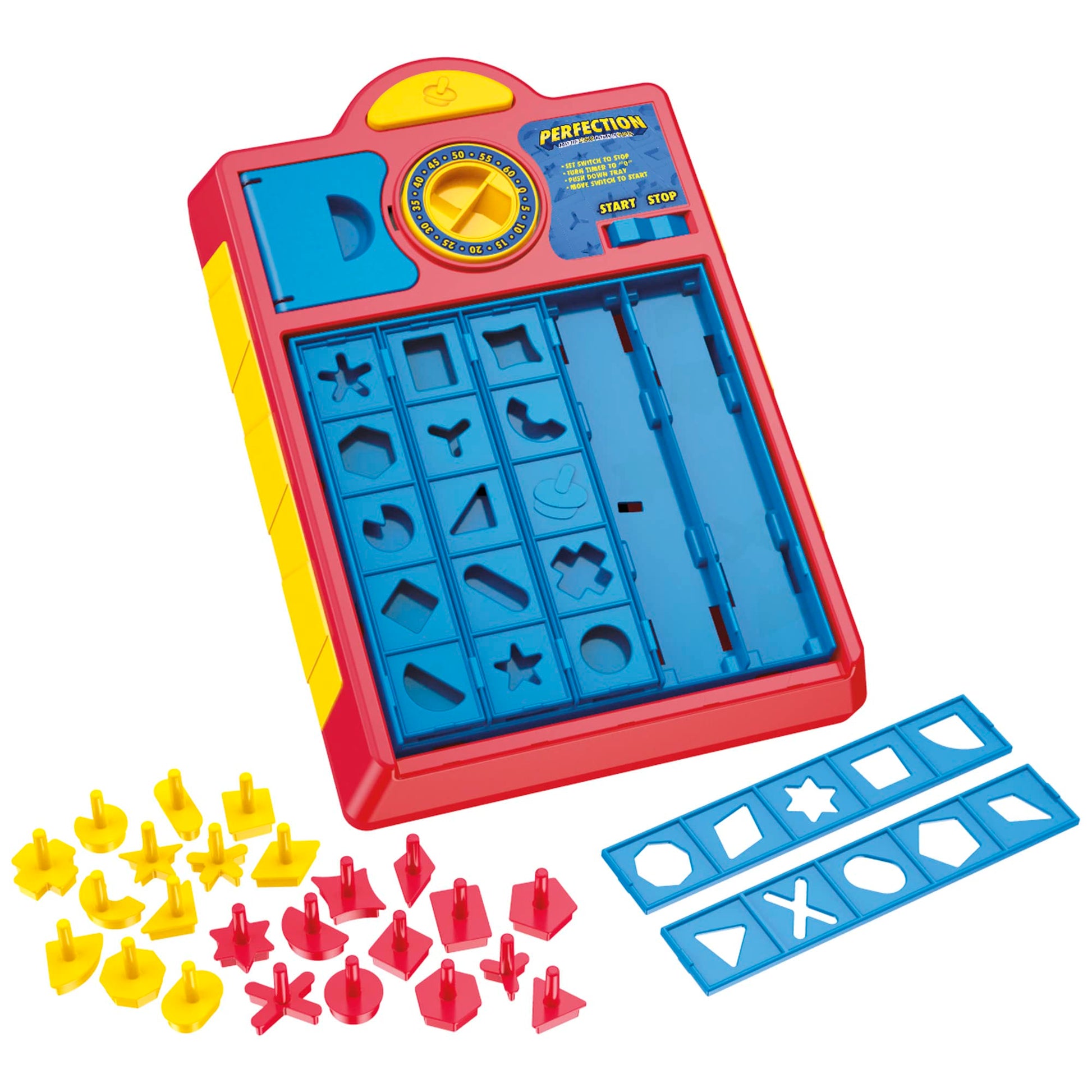 Perfection Game for Kids Ages 5 and Up, Pop Up Game, Customize The Tray for Over 250 Combinations, Kids Games, Games for 1+ Players (English & French) Hasbro