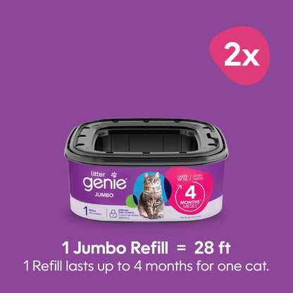 Litter Genie Refill Bags | Jumbo 2-Pack | Up to 8 months of supply in 2 cartridges | Ultimate Odor Control Cat Litter Bags - Available at All In One Marketplace Canada