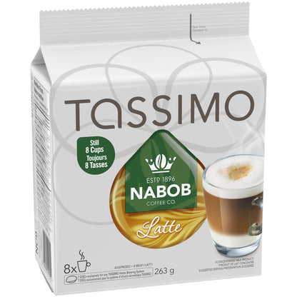 Nabob Latte Coffee Single Serve T-Discs by Tassimo, 8-Count Box