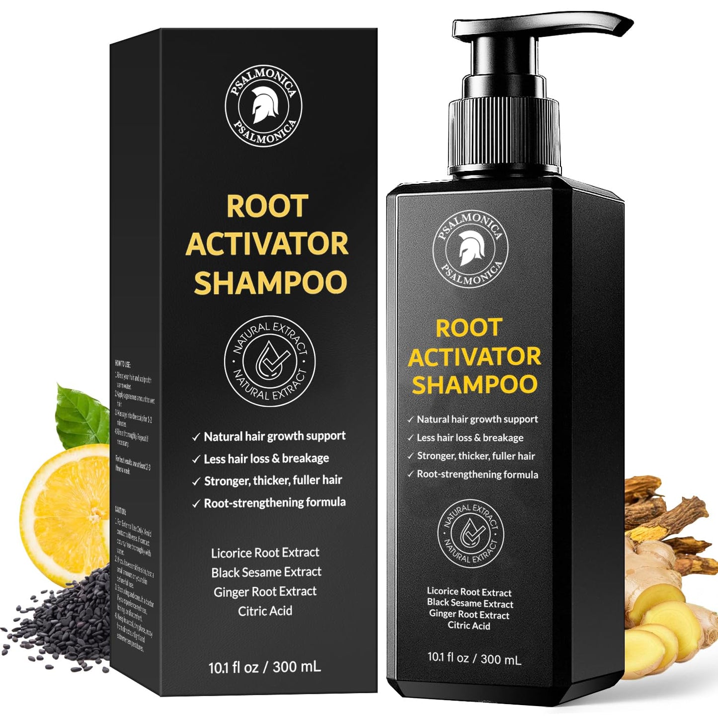 Root Activator Shampoo: 300ML Natural Volume Hair Loss Thickening Shampoo With Rosemary Strengthens Hair & Soothes Scalp For Men - Available at All In One Marketplace Canada