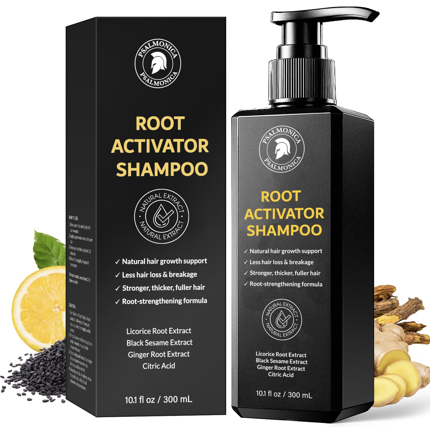 Root Activator Shampoo: 300ML Natural Volume Hair Loss Thickening Shampoo With Rosemary Strengthens Hair & Soothes Scalp For Men - Available at All In One Marketplace Canada