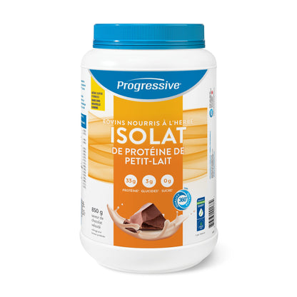Progressive Grass-Fed 100% Whey Isolate Powder Chocolate Velvet, with 33g of New Zealand Whey Concentrate per Scoop for Muscle Gain and Recovery, Pasture-Raised, Non-GMO, Antibiotic-Free, and Hormone-Free, 850g Progressive