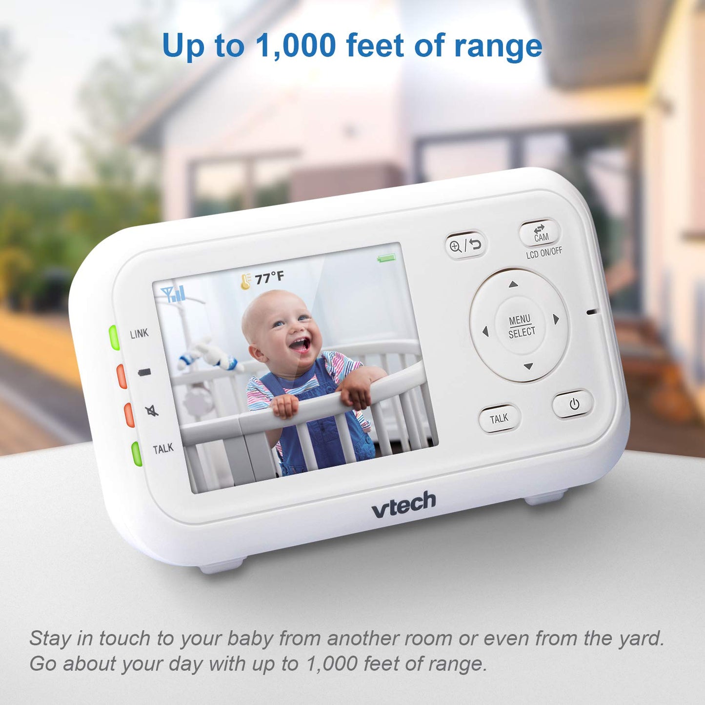 VTech VM3252-2 Digital Video Baby Monitor with 2.8" LCD 2 Cameras and Automatic Night Vision, 1 Count, White VTech