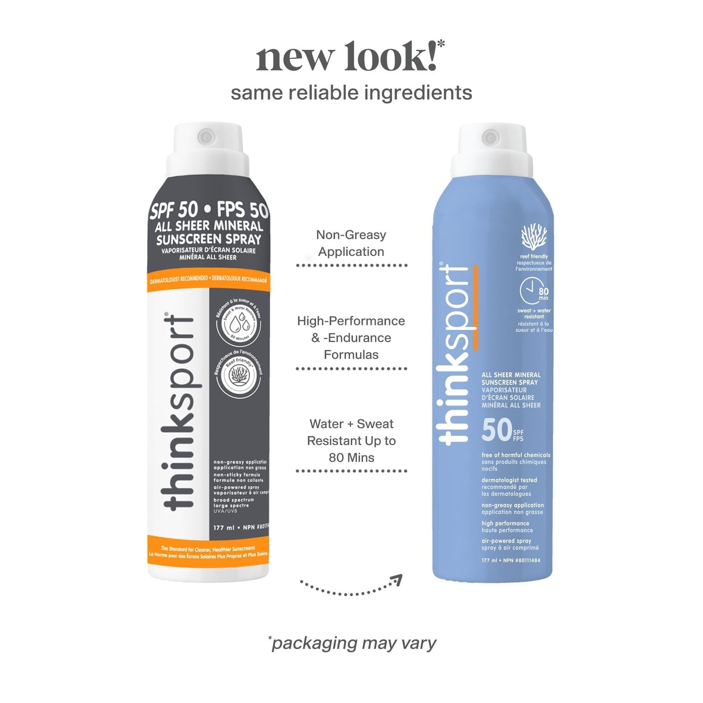 Thinksport SPF 50 All Sheer Mineral Sunscreen Spray – Air Powered, Waterproof Sport Sunscreen Spray – Safe, Natural Zinc Oxide Sun Protection, 6 Fl oz - Available at All In One Marketplace Canada