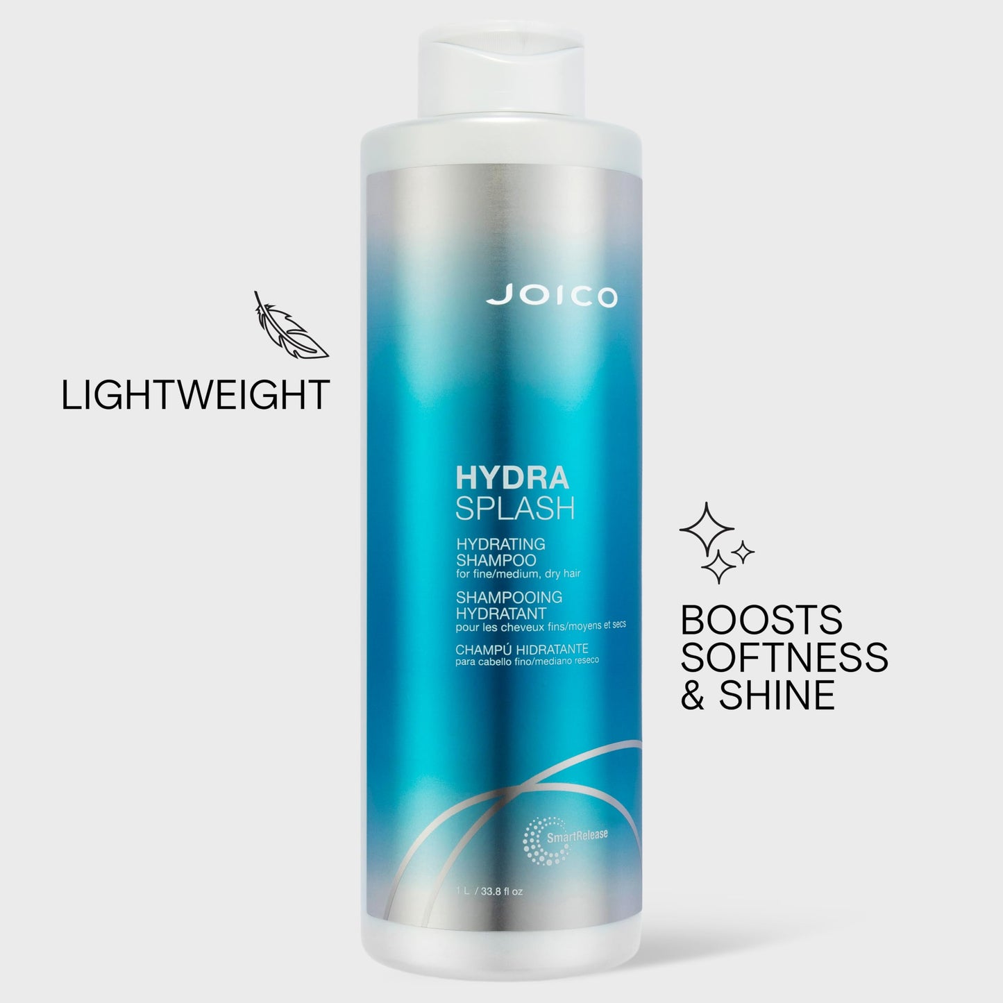 Joico HydraSplash Hydrating Shampoo for Fine to Medium Hair, Moisturizing Dry Damaged Hair with Keratin & Coconut Oil Joico